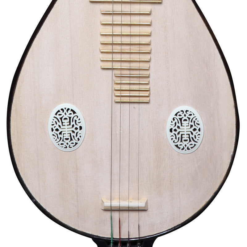 LANDTOM Wenge Wood Liuqin Performance & Examination Grade Chinese Mandolin with Paulownia Soundboard, Peony Headstock, 4-String Traditional Chinese Instrument