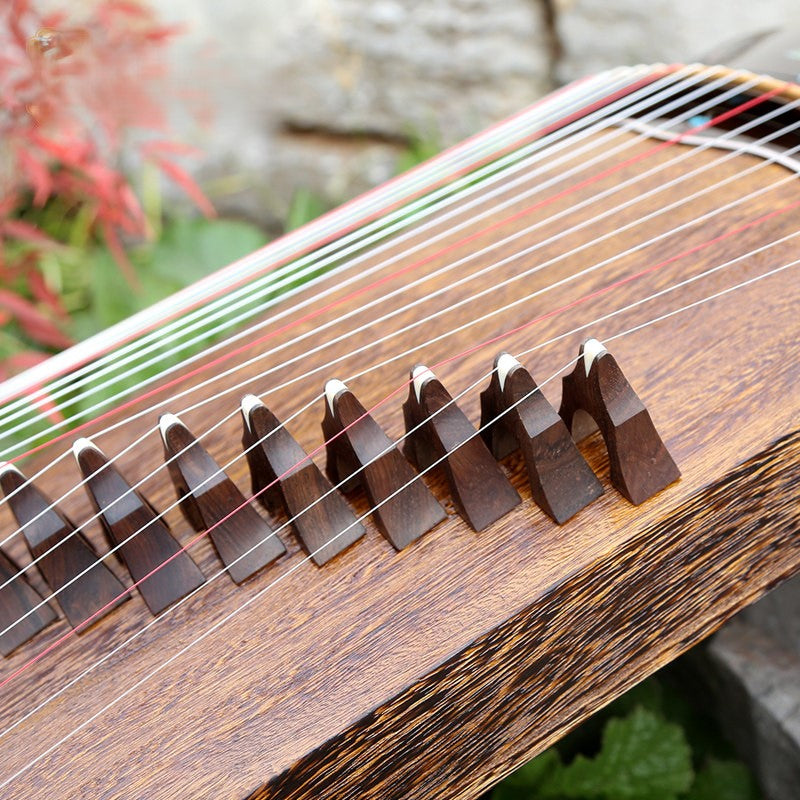 LANDTOM 100cm/39.4in "Butterfly Serenity" Portable Guzheng, Professional One-Piece Carved Mini Guzheng整挖筝, Grade A Lankao Paulownia Soundboard, Ebony Trim Small Guzheng