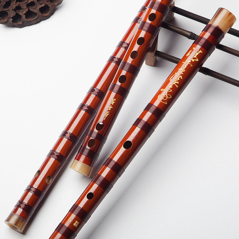 LANDTOM Selected Professional Bamboo Dizi Bitter Bamboo Chinese Transverse Flute C D E F Key Made & Signed by Dong Xuehua