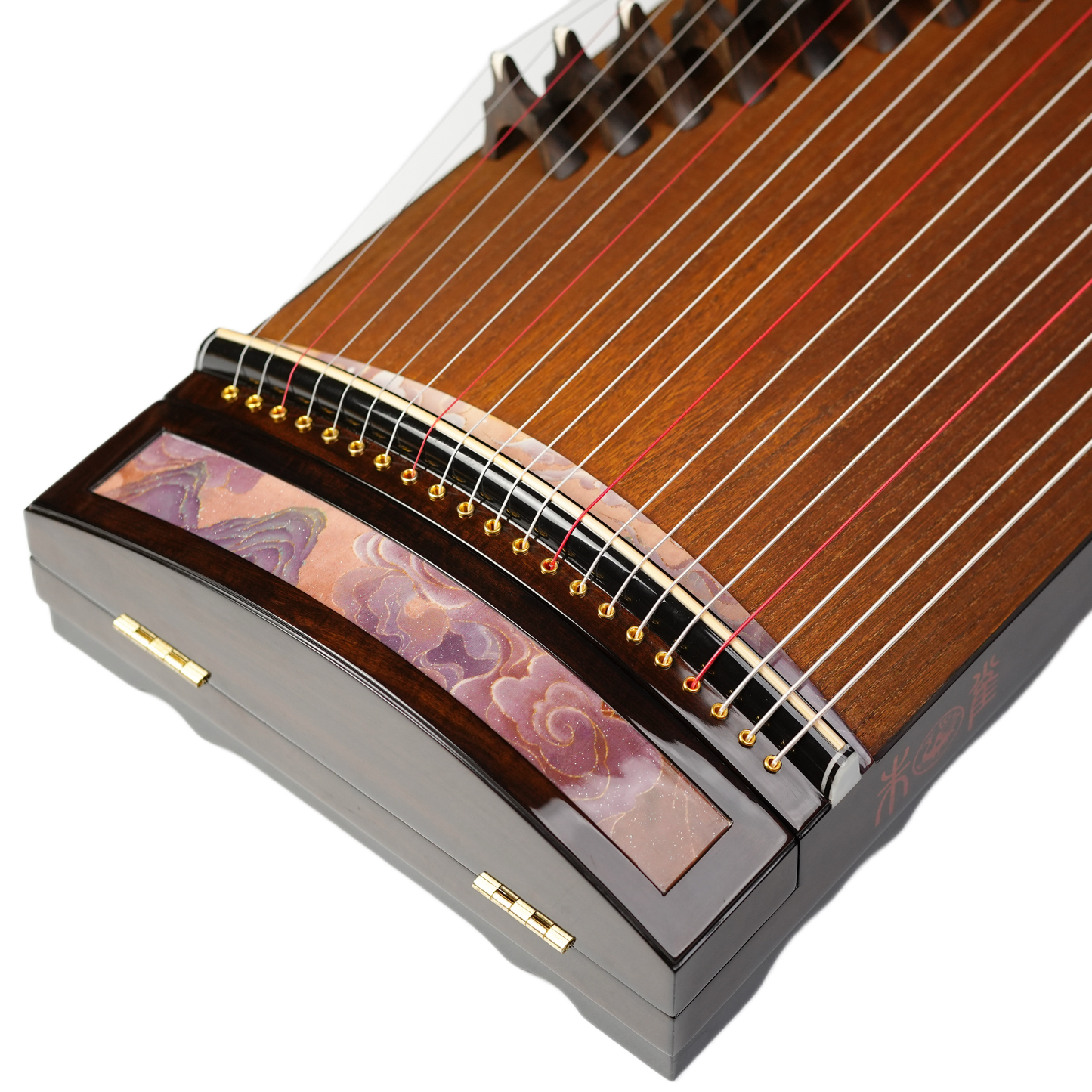 Zhuque朱雀 135cm/53.1inch Cloud Voyage Professional Portable Guzheng with Premium Lankao Paulownia Soundboard, Chenguibao Wood, Ebony Bridges & One-Piece Hollow-Carved Construction Small Guzheng