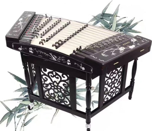 LANDTOM chicken wing wooden shell carving 402 dulcimer, professional musical instrument playing Yangqin (Chicken wing wood Panda)