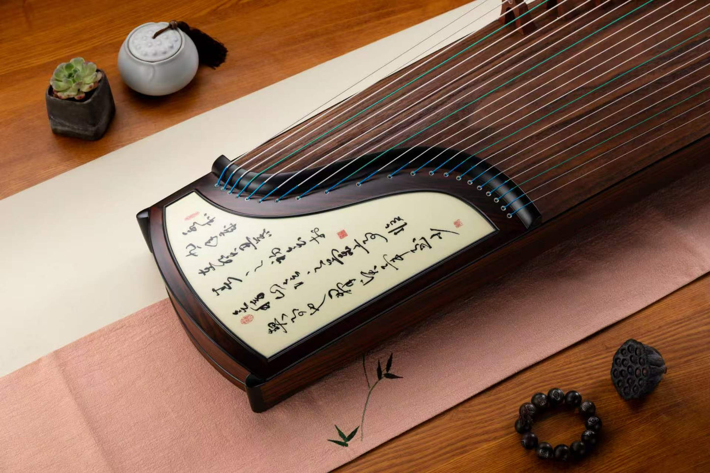 LANDTOM Professional Sandal and Paulownia Guzheng Lanting Xu (The Orchid Pavilion Preface) 163cm for Adults/Children/Senior/Intermediate/Beginner