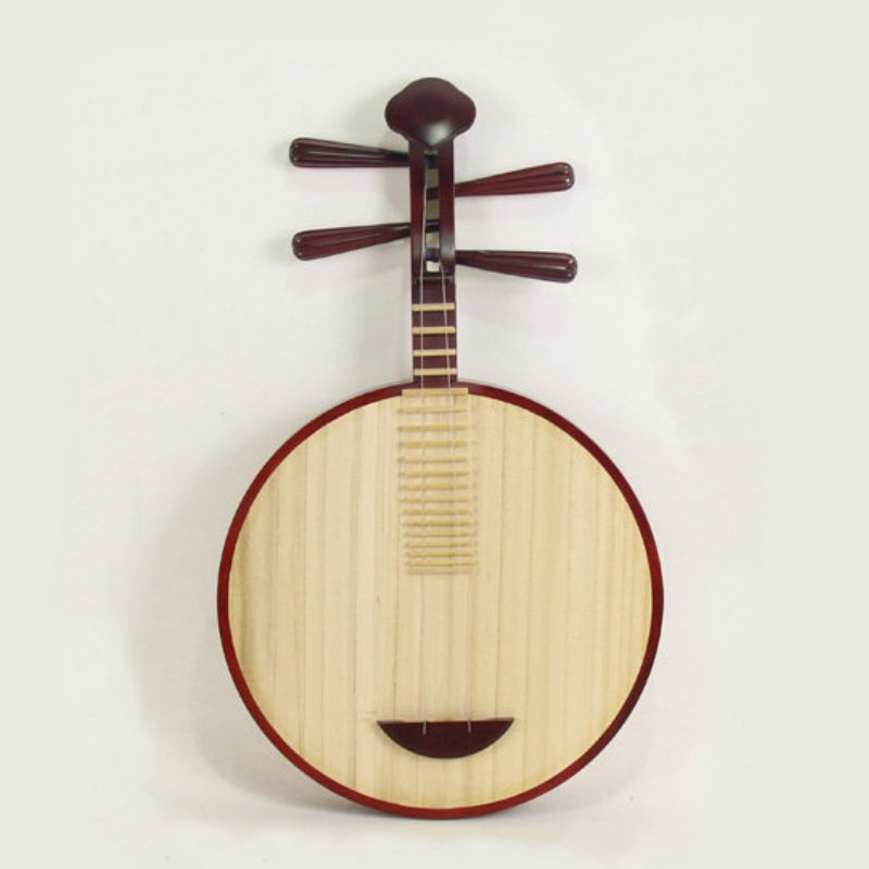 LANDTOM Beginner Rosewood Folk Yueqin with Paulownia Soundboard, Rounded Body Design, Traditional Chinese Moon Guitar for Entry-Level Players & Folk Music Performance