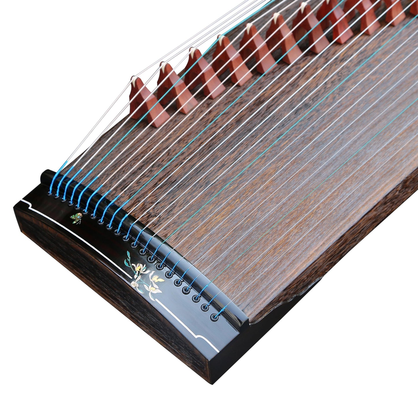LANDTOM 100cm/39.4in "String Reverie" Portable Guzheng, Professional Mini Guzheng, Grade A Lankao Paulownia Soundboard, Ebony Trim, Mother-of-Pearl Inlay Small Guzheng