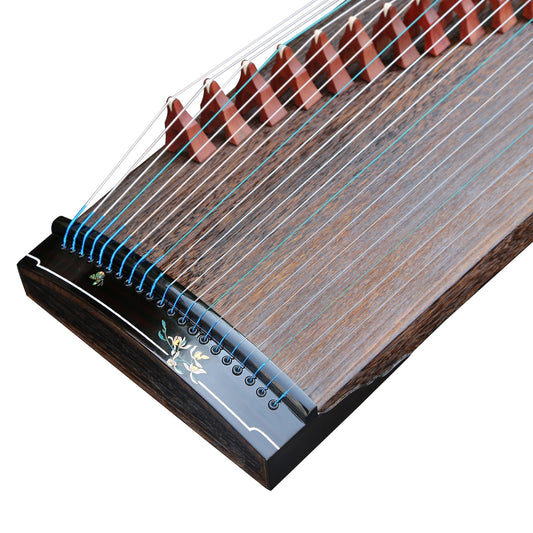 LANDTOM 100cm/39.4in "String Reverie" Portable Guzheng, Professional Mini Guzheng, Grade A Lankao Paulownia Soundboard, Ebony Trim, Mother-of-Pearl Inlay Small Guzheng