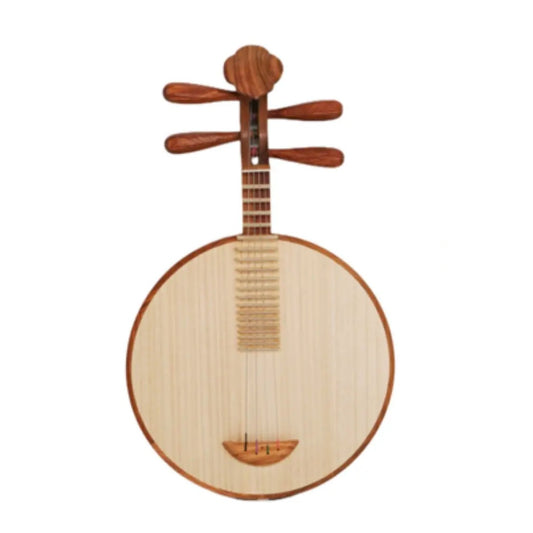 LANDTOM Handcrafted Professional African Rosewood Peking Opera Yueqin with Paulownia Soundboard, Rounded Body, Traditional Chinese Moon Guitar for Performance