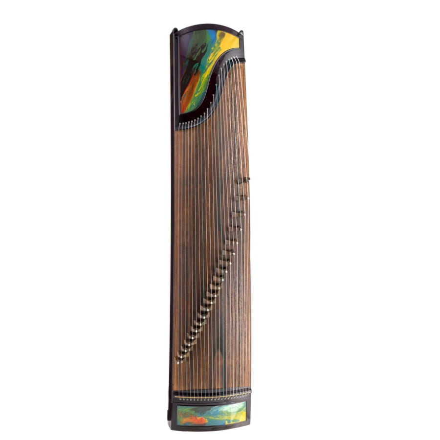 Bainianhaozheng(佰年好筝) Luminous Flow(流光) 163cm/63.8in Professional Guzheng with Hand-Painted Lacquer, Zambia Rosewood Finish, Premium Lankao Paulownia Soundboard