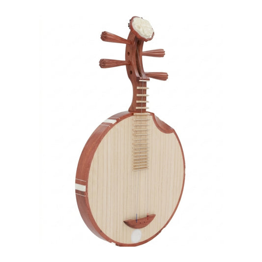 LANDTOM Siamese Rosewood Folk Yueqin with Paulownia Soundboard, Cutaway Body, Peony Headstock, Rich Tone for Hobbyists & Intermediate Players