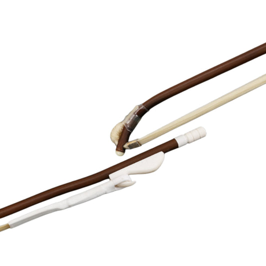 Landtom Professional Erhu Bow with Premium Horsehair, Natural Bamboo Shaft, Bone Frog & Screw