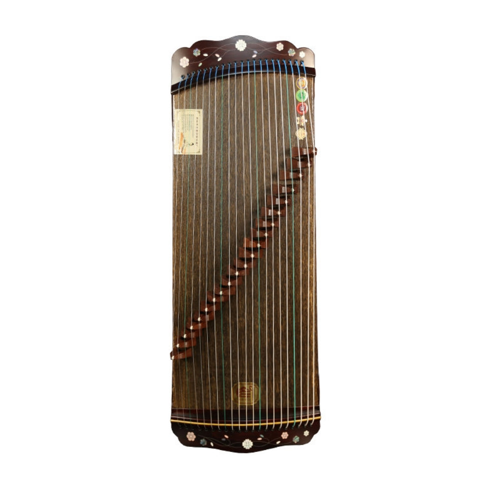 Xiansheng仙声 88cm/34.6in Portable Travel Guzheng 21-String Beginner Guzheng with Paulownia Soundboard, Red Sandalwood Side Panels, Mother-of-Pearl Inlay & Steel-Core Nylon Strings, Small Guzheng, Mini Guzheng