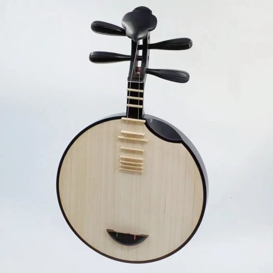 LANDTOM Handcrafted Professional African Blackwood Peking Opera Yueqin with Paulownia Soundboard, Cutaway Body, Traditional Chinese Moon Guitar for Performance