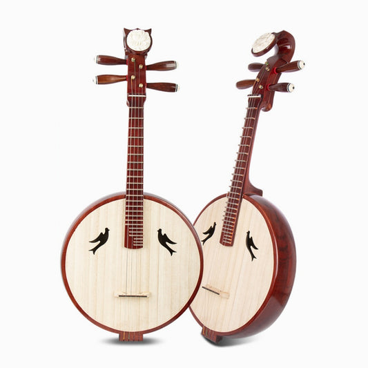 LANDTOM Hongmu Zhongruan Intermediate Performance & Examination Grade, Paulownia Soundboard, Hongmu Hardwood Sides, Peony Headstock, Bird Sound Holes