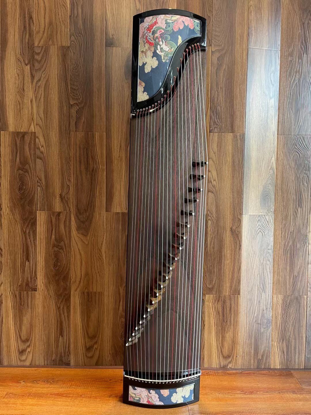 Zhuque朱雀 Series 6 Celestial Flight Professional Guzheng with Premium Lankao Paulownia Soundboard, African Rosewood Trim, Ebony Bridges & One-Piece Hollow-Carved Construction