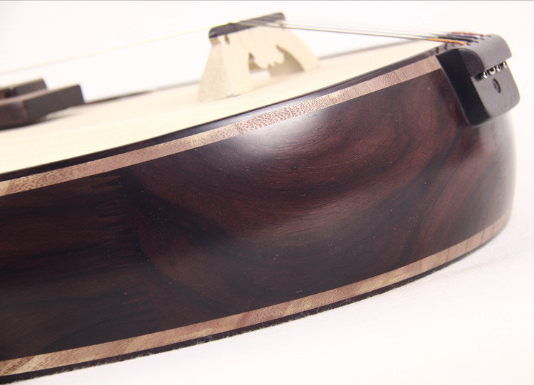 LANDTOM East Indian Rosewood (Dalbergia latifolia) Zhongruan Professional Performance & Collector's Grade with Grade-A Paulownia Soundboard, Rounded Body & Round Sound Holes