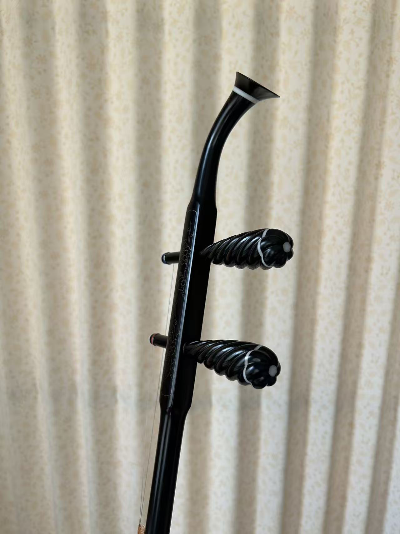 Landtom Professional Ebony Erhu Chinese 2-string Violin Fiddle Musical Instrument With Free Accessories, Musical College Recommended