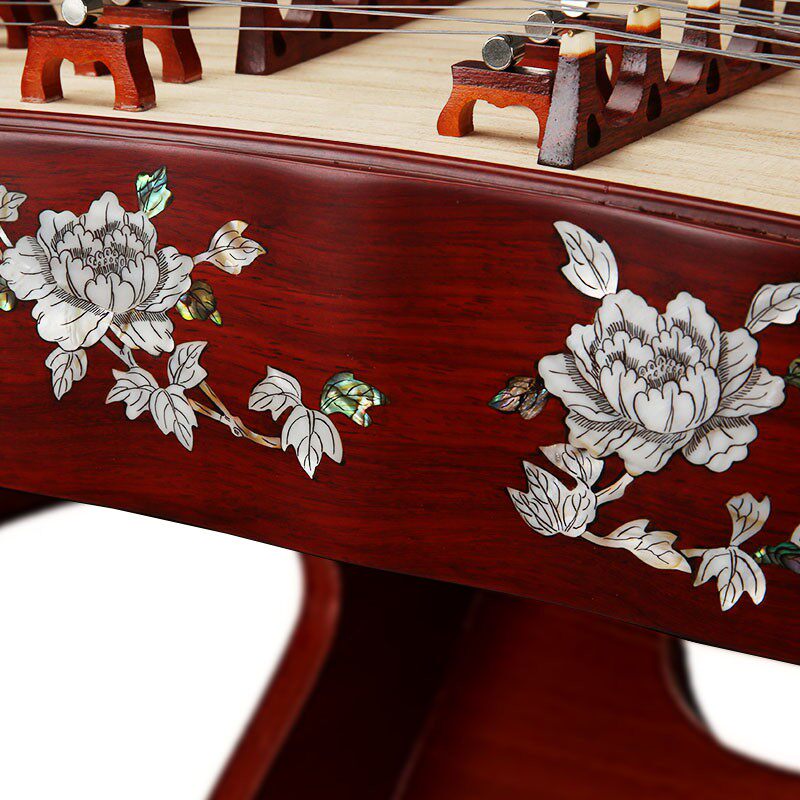 LANDTOM Professional Yuehai Brand Grade-A African Padauk 402 Shell-Carved Lotus Butterfly-Shaped Yangqin 622LD-A For Learning And Daily Practice, Performance