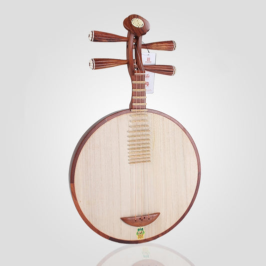 Dunhuang敦煌 638 Professional Rosewood Yueqin, Paulownia Soundboard, Ruyi Headstock, Rosewood Tuning Pegs with Bone Inlays, Folk & Peking Opera Chinese Moon Guitar
