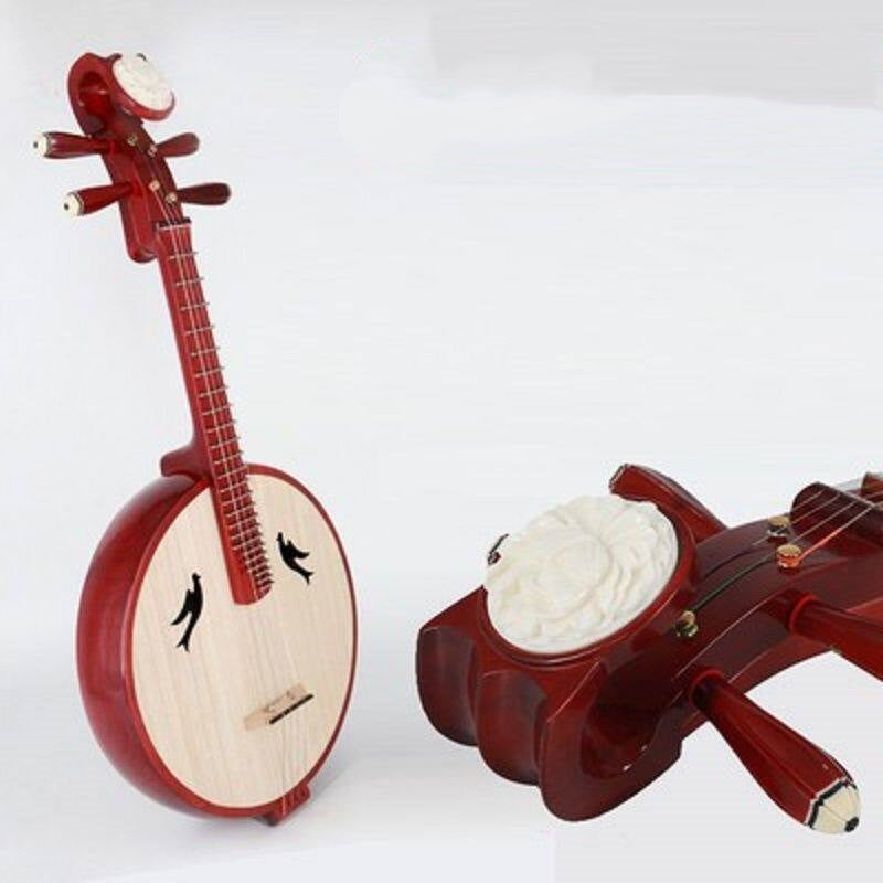 LANDTOM Hongmu Zhongruan Intermediate Performance & Examination Grade, Paulownia Soundboard, Hongmu Hardwood Sides, Peony Headstock, Bird Sound Holes