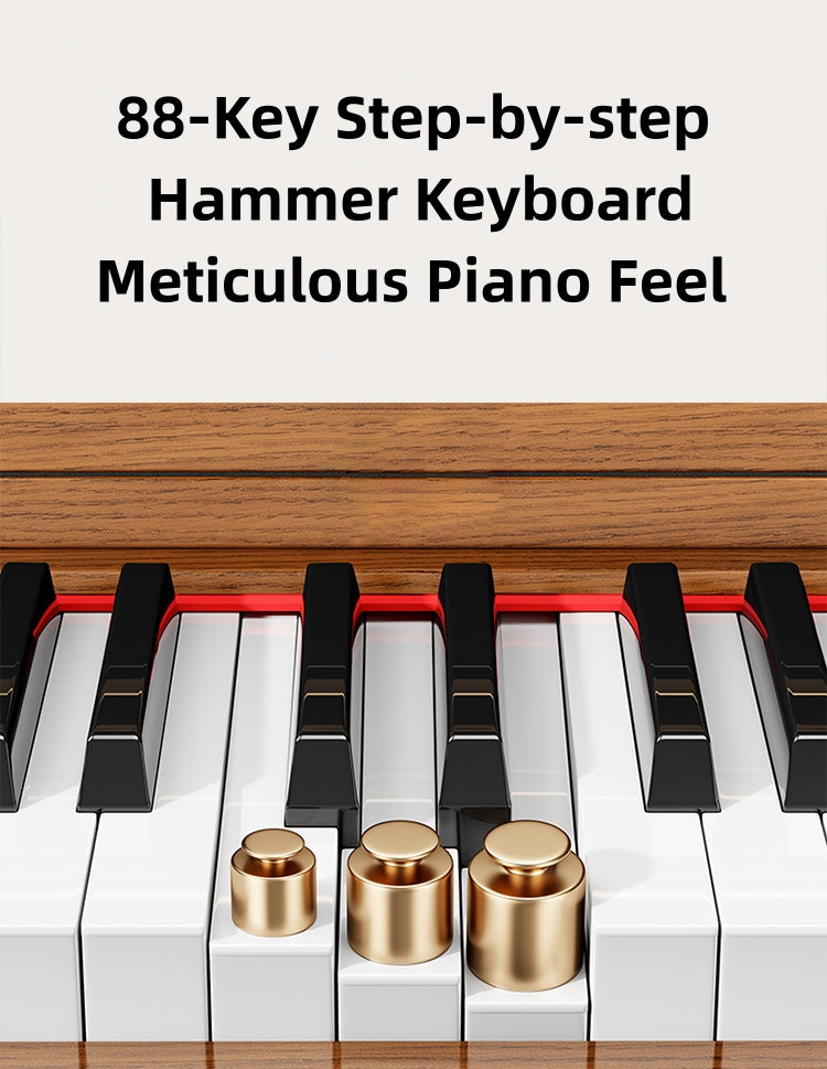 LANDTOM DDP-80 Digital Piano Keyboard 88 Keys Weighted, Hammer Action II, Home Electric Piano Full Size with Stand, Triple Pedal, MIDI Connecting and Headphone Interface