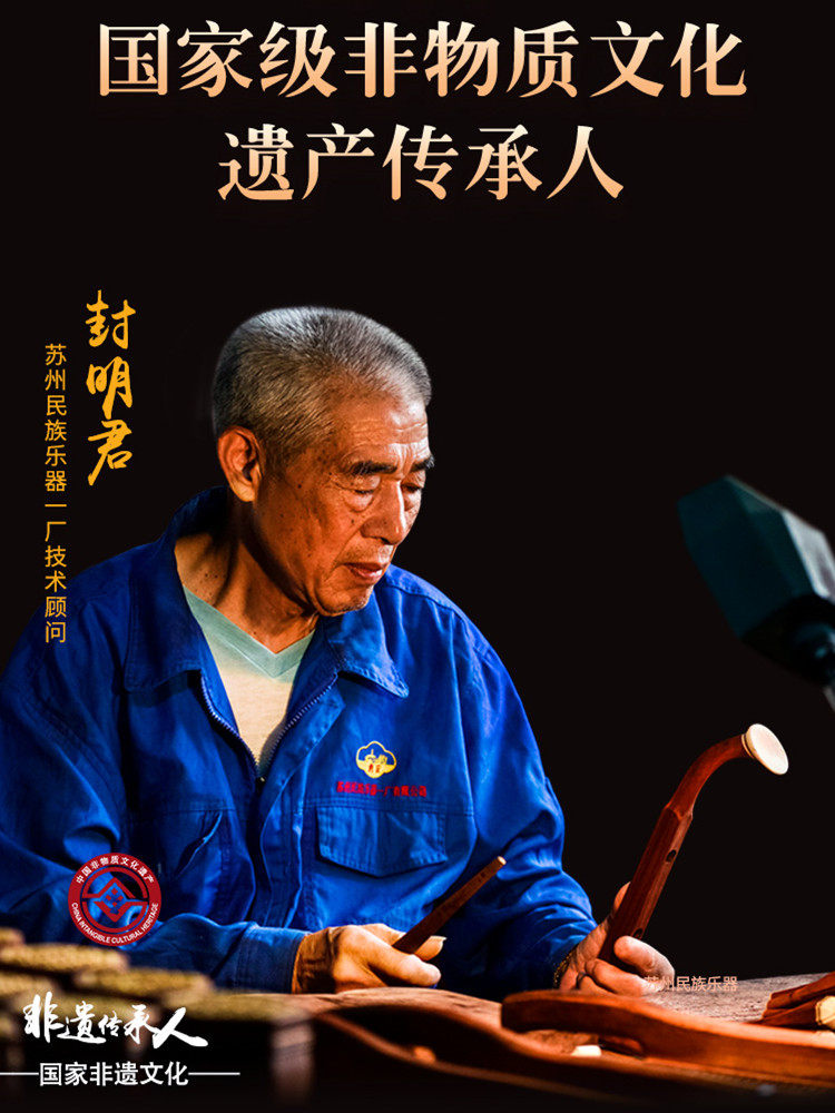 Huqiu(虎丘) Professional Erhu 5139 Instrument Red Rosewood Two-String Chinese Violin Performance Grade Erhu with Bow and Case