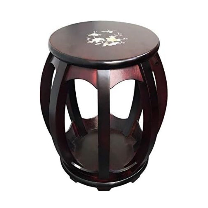 LANDTOM Professional Round Stool of Solid Wood for Guzheng Guzheng Red Sandal wood Round stool (RED)