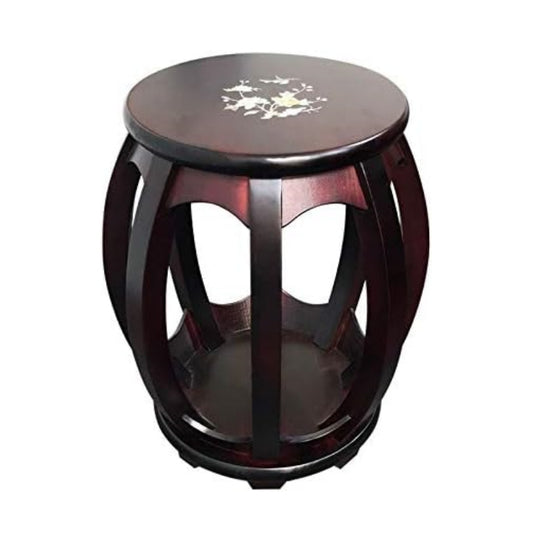 LANDTOM Professional Round Stool of Solid Wood for Guzheng Guzheng Red Sandal wood Round stool (RED)