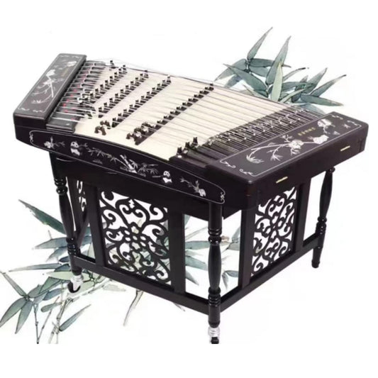 LANDTOM chicken wing wooden shell carving 402 dulcimer, professional musical instrument playing Yangqin (Chicken wing wood Panda)