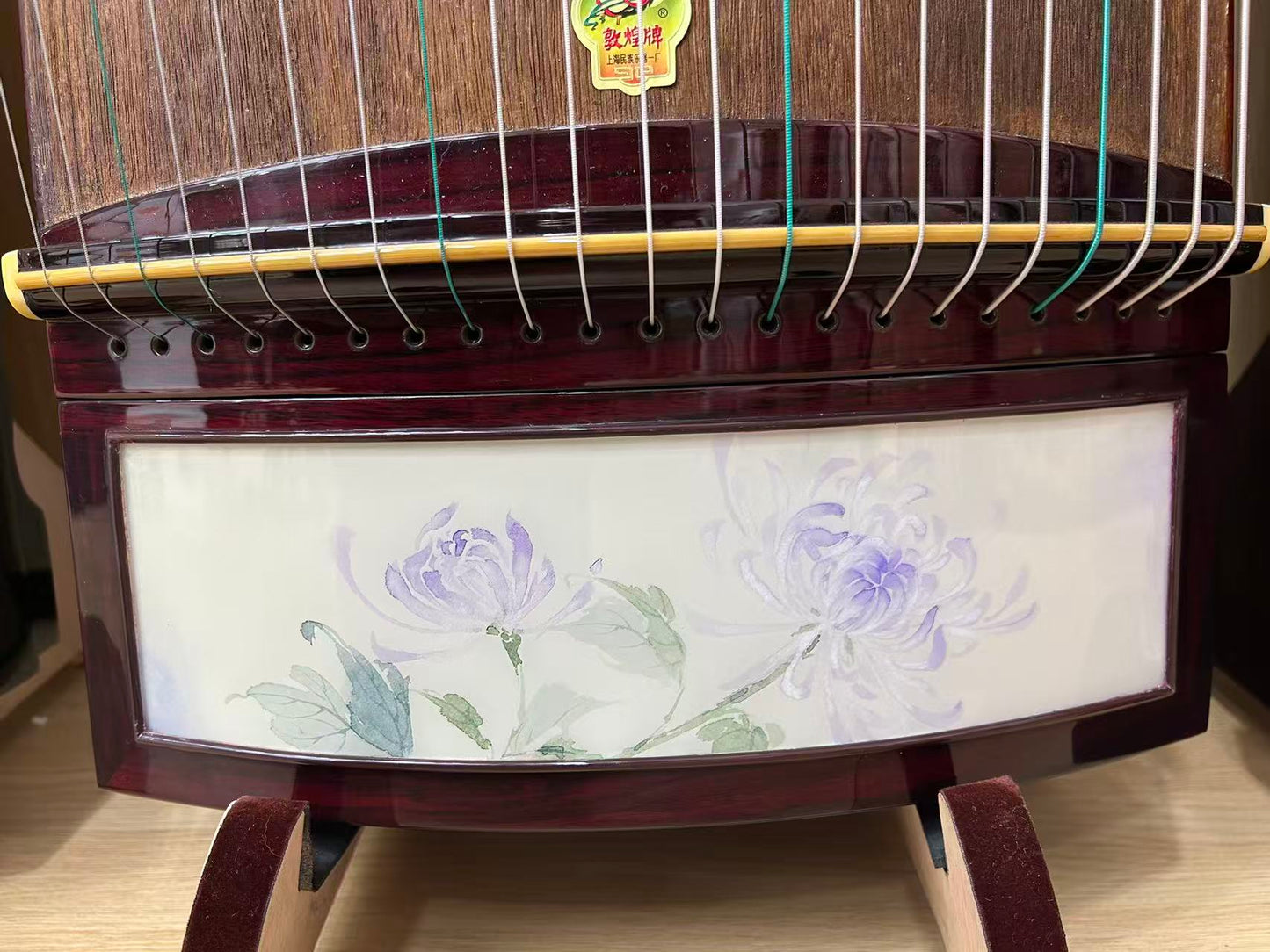 Dunhuang敦煌 698 Tranquil Grace Limited Edition Professional Guzheng with Selected Broadleaf Rosewood (Dalbergia latifolia), Silk Painting Artwork & Performance Grade