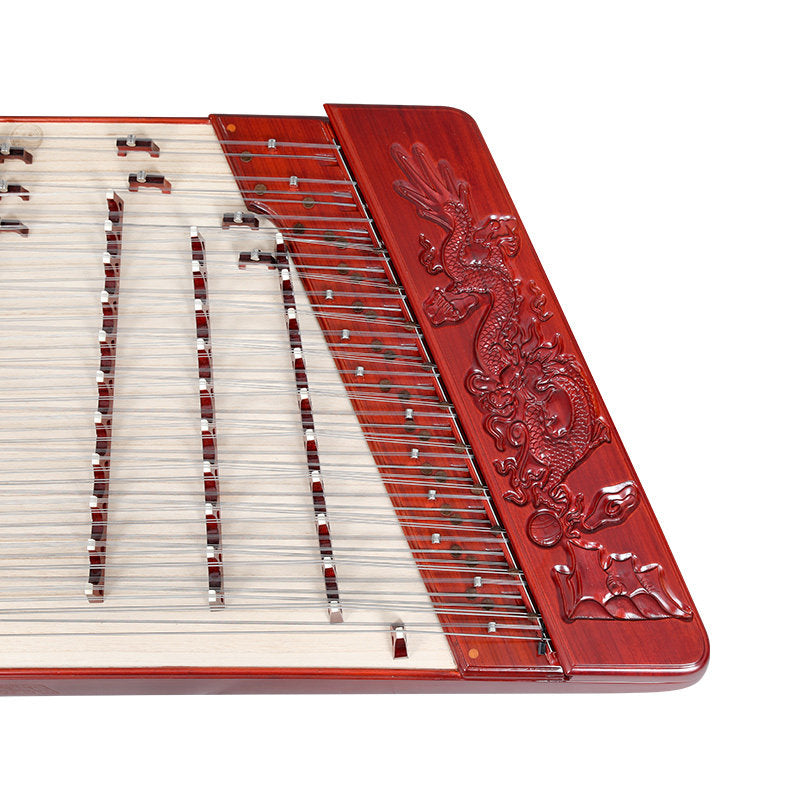 LANDTOM Professional Yuehai Brand Grade-A African Padauk 402 Carved Dragon Yangqin 622M-A For Learning And Daily Practice, Performance