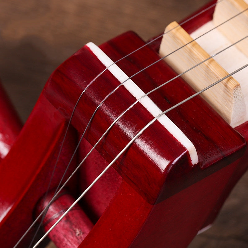 LANDTOM Beginner Liuqin with Paulownia Soundboard, Hongmu Hardwood Body & Peony Headstock, 4-String Traditional Chinese Mandolin for Students and Entry-Level Players