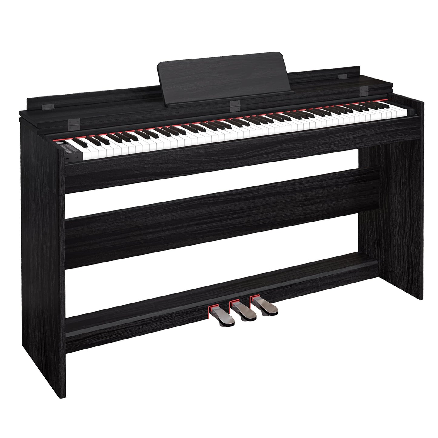 LANDTOM BL-8812 Digital Piano 88 Key Fully Weighted Keyboard, White | Hammer Action Electric Pianos, Wooden Upright Electronic Piano for Beginner & Professional, Midi Compatible, Triple Pedal