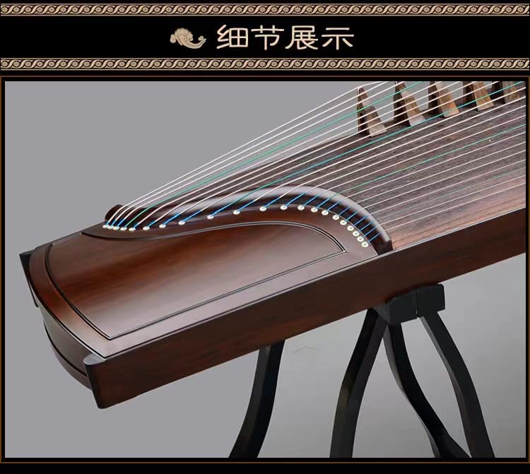 LANDTOM Professional/Concert Ebony Guzheng (163cm) of Plain style for senior, specialists, beginner with a buget