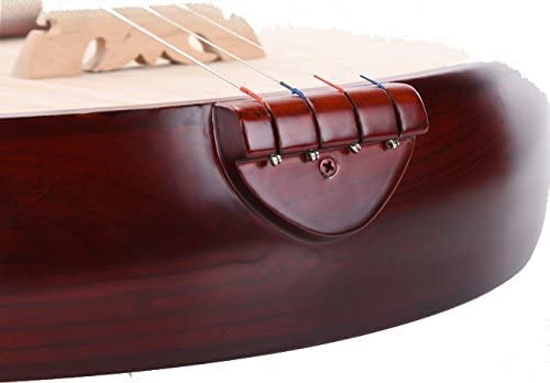 LANDTOM Beginner Zhongruan Chinese Moon Lute with Paulownia Soundboard, Hardwood Sides, Rounded Body, Ruyi Headstock & Bird-Shaped Sound Holes, Traditional 4-String Plucked Instrument