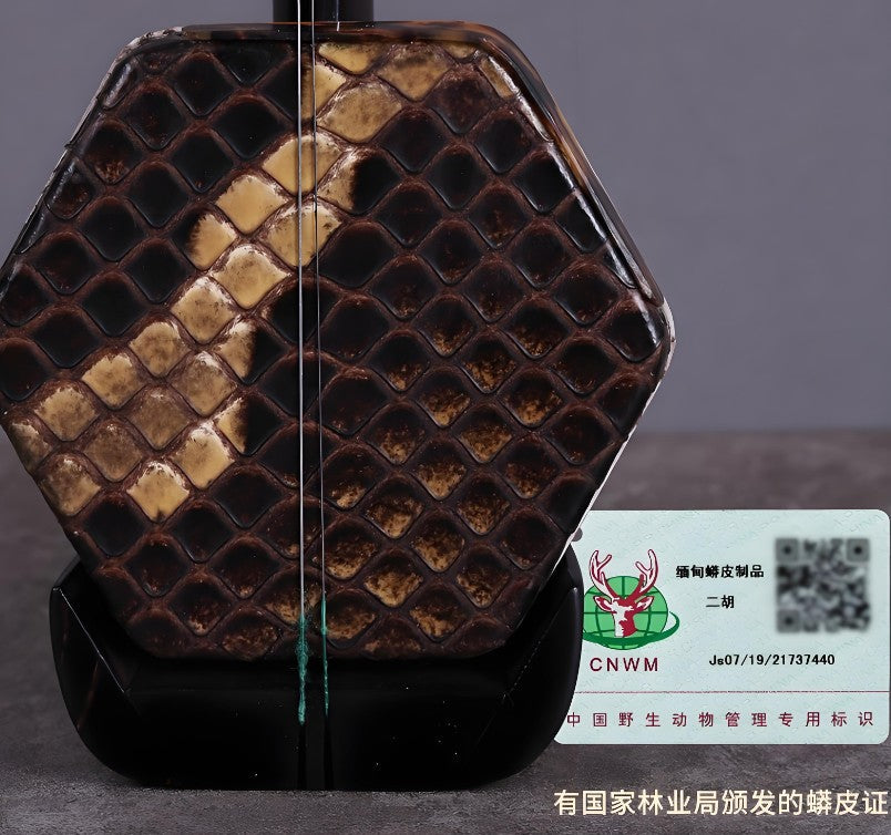Wan Qixing(万其兴古月琴坊) Ebony Wood(黑檀) Erhu H205 – Professional Chinese Fiddle for Beginners & Intermediate Players