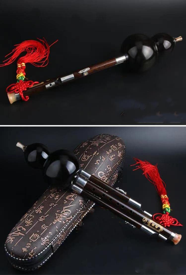LANDTOM 100% Ebony Wood Professional and Concert level Hulusi for Children and Adults, Begginers, Advanced perfomers, Specialists