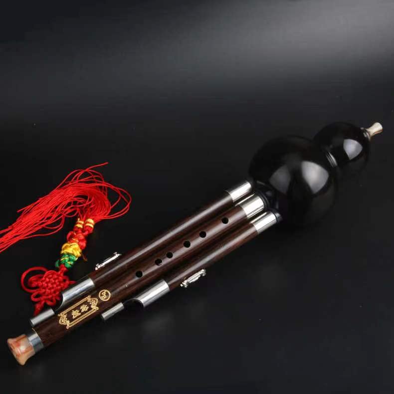 LANDTOM 100% Ebony Wood Professional and Concert level Hulusi for Children and Adults, Begginers, Advanced perfomers, Specialists