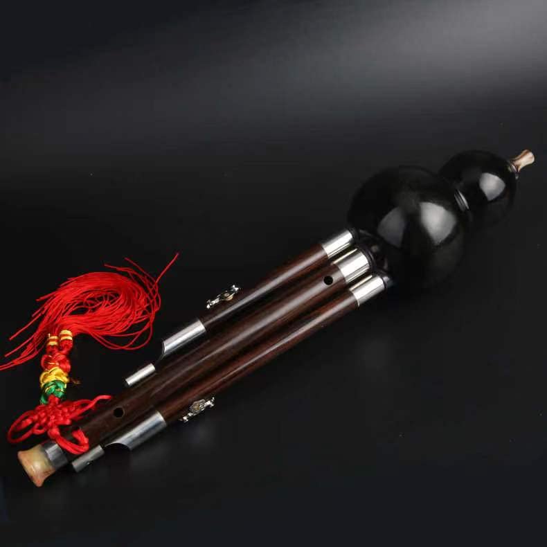LANDTOM 100% Ebony Wood Professional and Concert level Hulusi for Children and Adults, Begginers, Advanced perfomers, Specialists