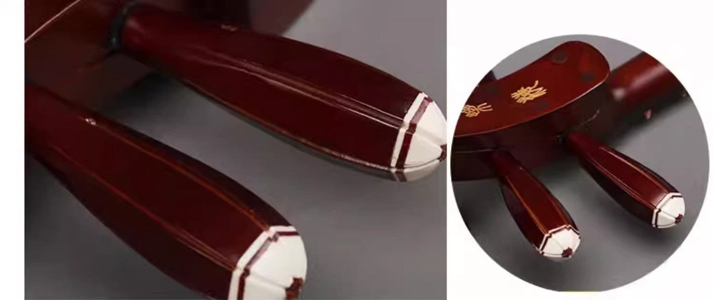 Yuehai Zhongruan 5112T - Transparent Tone with Mountain Elm Wood, Blossoming Prosperity Headpiece, and Flying Apsaras Motifs
