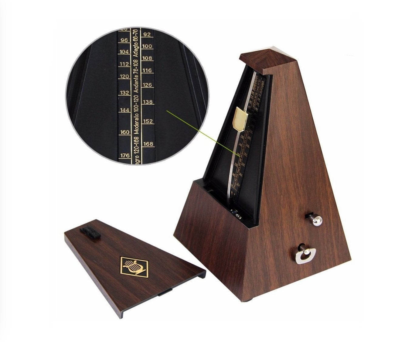 FRIEND® Mechanical Metronome Audible Click & Bell Ring Pyramid Style for Guitar/Bass/Piano/Violin