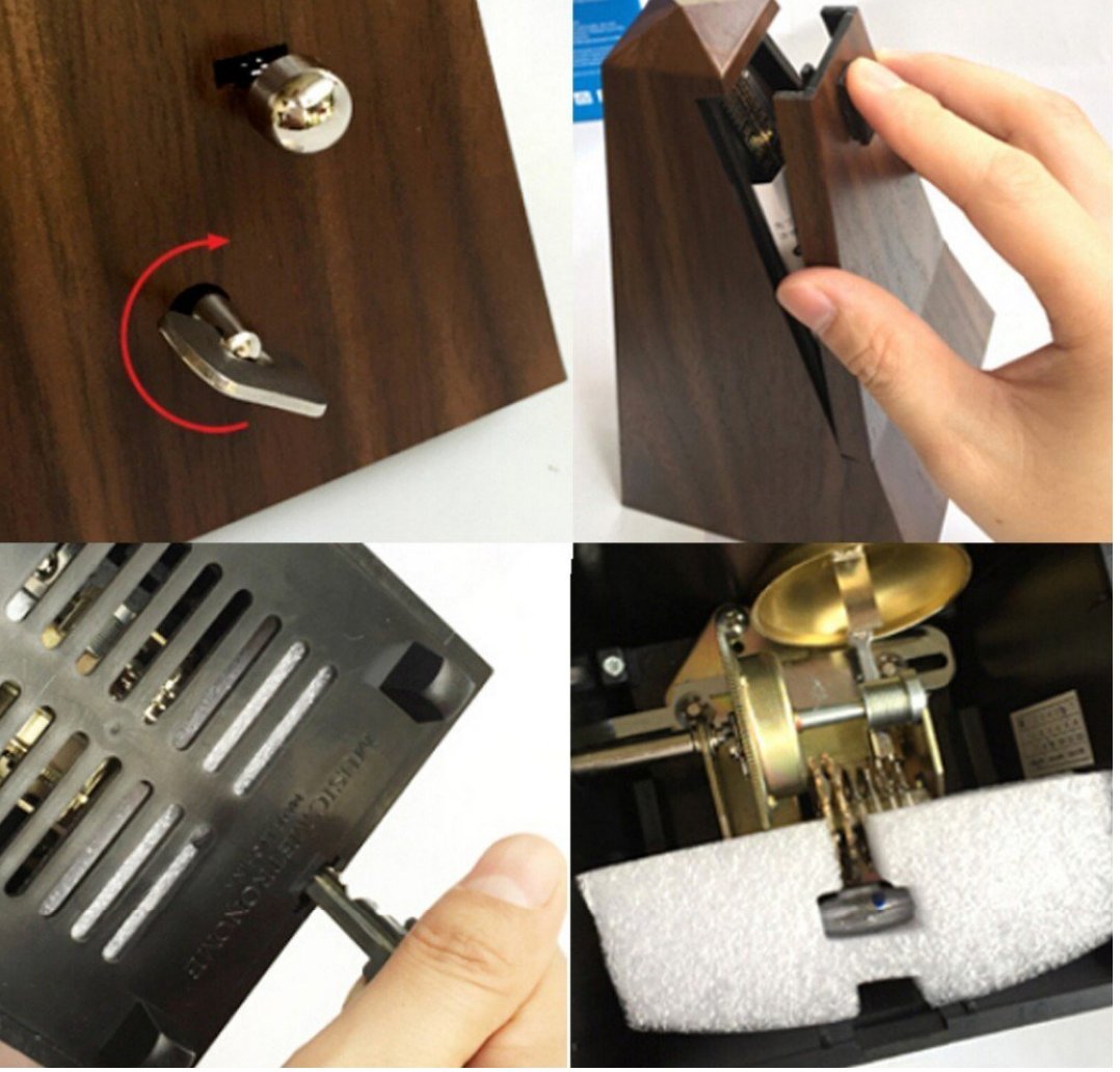 FRIEND® Mechanical Metronome Audible Click & Bell Ring Pyramid Style for Guitar/Bass/Piano/Violin