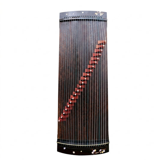 LANDTOM 90cm/35.4in "Snow Blossom" Portable Guzheng, Professional Mini Guzheng, Grade A Lankao Paulownia Soundboard, Ebony Trim, Mother-of-Pearl Inlay Small Guzheng