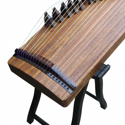 LANDTOM 100cm/39.4in "Pure Tone" Portable Guzheng, Professional One-Piece Carved Mini Guzheng 整挖筝, Grade A Lankao Paulownia Soundboard, Ebony Trim Small Guzheng