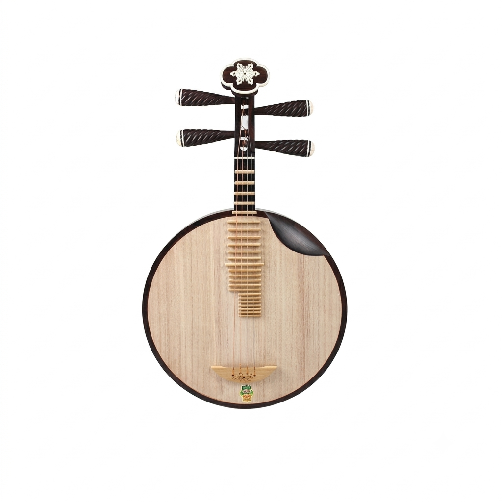 Dunhuang敦煌 656K Professional Ebony Yueqin, Paulownia Soundboard, Ebony Tuning Pegs, Xuemei Headstock, Folk & Peking Opera Chinese Moon Guitar