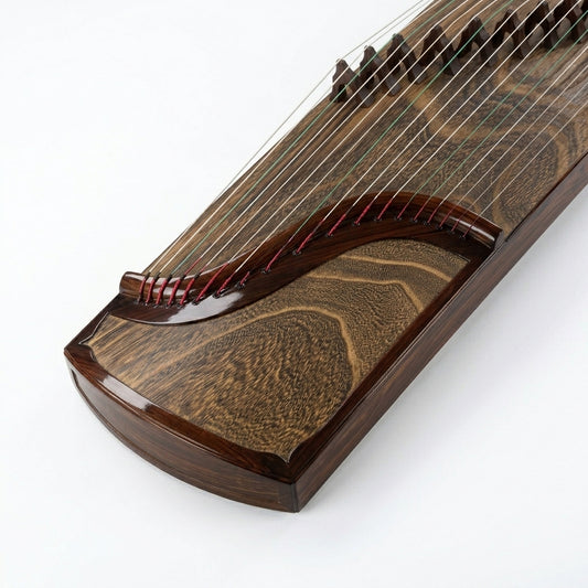 Longyin龙音 Deep Waters Serenity(静水流深) Professional 163 cm/64.2in Guzheng with Selected Rosewood Body, Grade-A Lankao Paulownia Soundboard, Semi-Carved High-Gloss Design, 21-String Chinese Zither