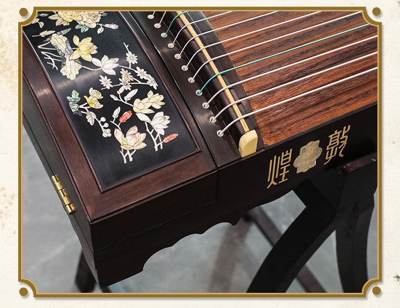 Dunhuang Professional Performance Level Master Limited Series Black Walnut Guzheng HC2KK/QLC 敦煌牌繁花似锦 for Professionals