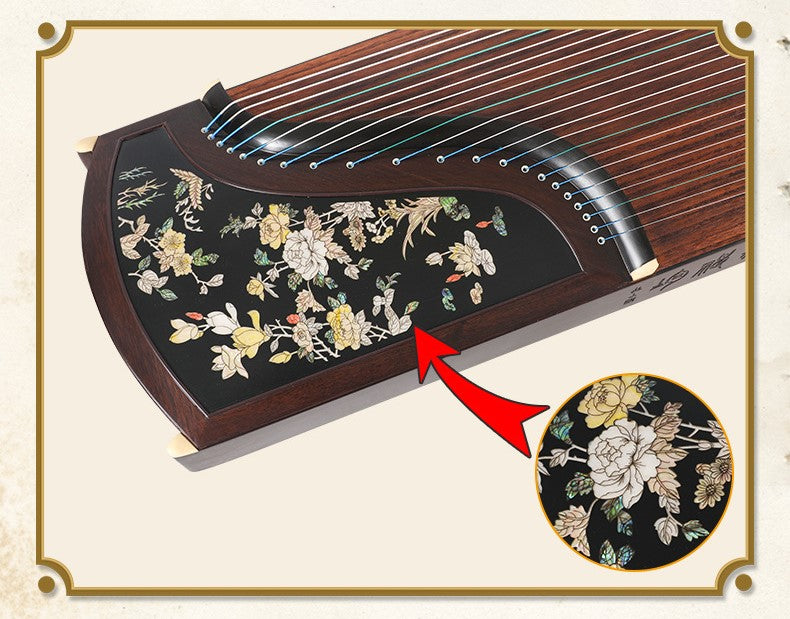 Dunhuang Professional Performance Level Master Limited Series Black Walnut Guzheng HC2KK/QLC 敦煌牌繁花似锦 for Professionals