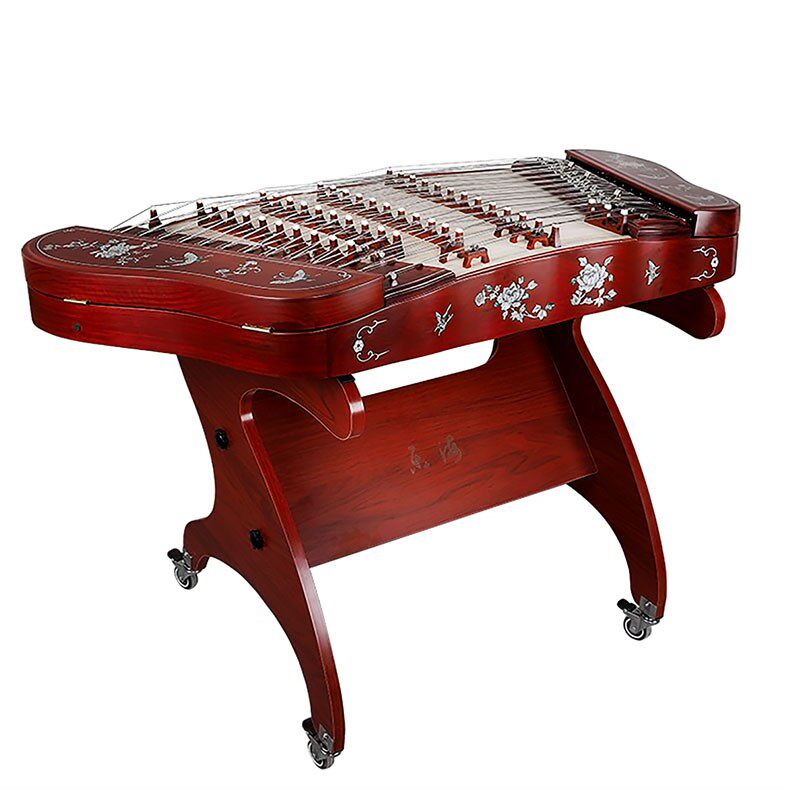 LANDTOM Professional Yuehai Brand Grade-A African Padauk 402 Shell-Carved Lotus Butterfly-Shaped Yangqin 622LD-A For Learning And Daily Practice, Performance