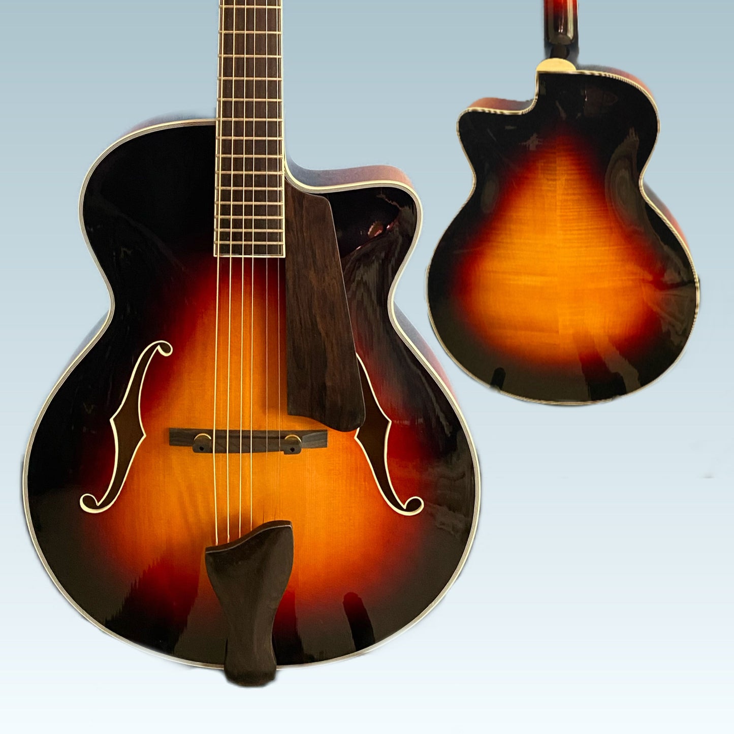 LANDTOM Customizable Handcarved Jazz Guitar Maple Top Maple Body Customizable Electric Guitar Ebony Fingerboard Archtop Professional Performance