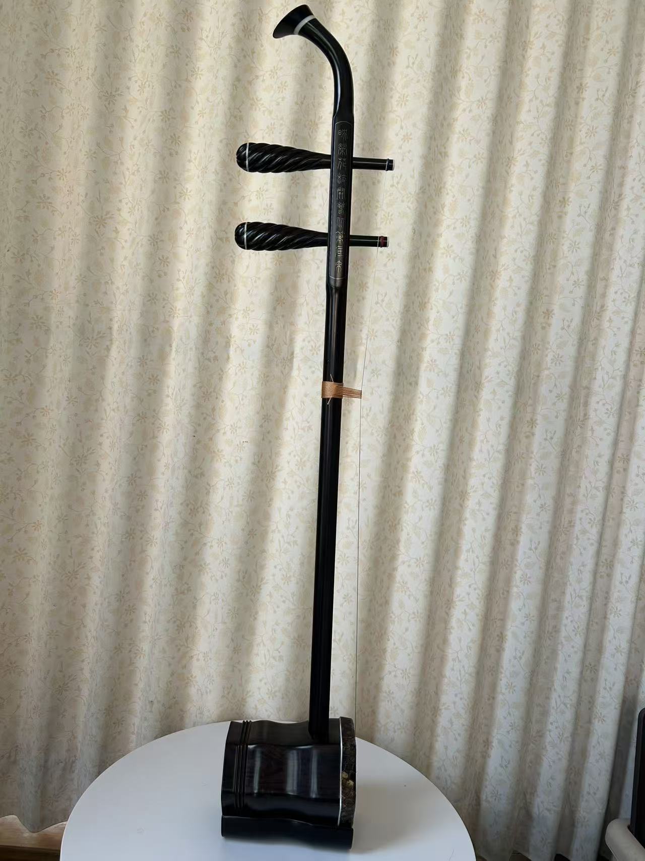 Landtom Professional Ebony Erhu Chinese 2-string Violin Fiddle Musical Instrument With Free Accessories, Musical College Recommended