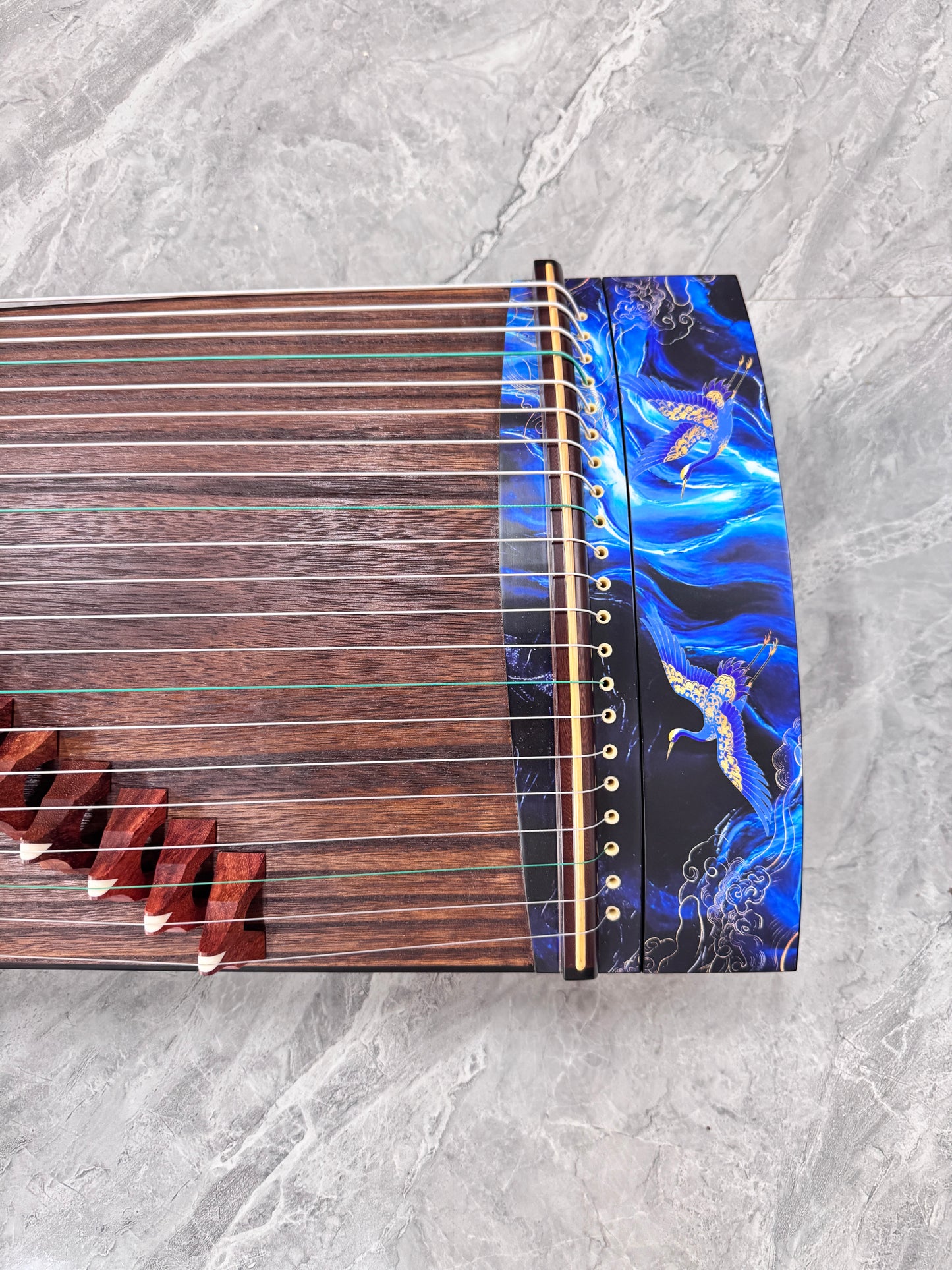 LANDTOM 125cm/49.2” Professional Dalbergia Wood Small Travel Guzheng Chinese Zither For Performance Grade
